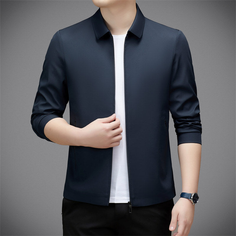 Herren leichte Mikrofaserkurjacke mit modernem Stehkragen und funktionalen Taschen Drune