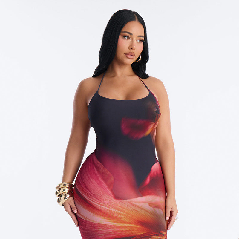 Damen Maxikleid mit aufregendem Blumenmuster und elegantem Schnitt Drune