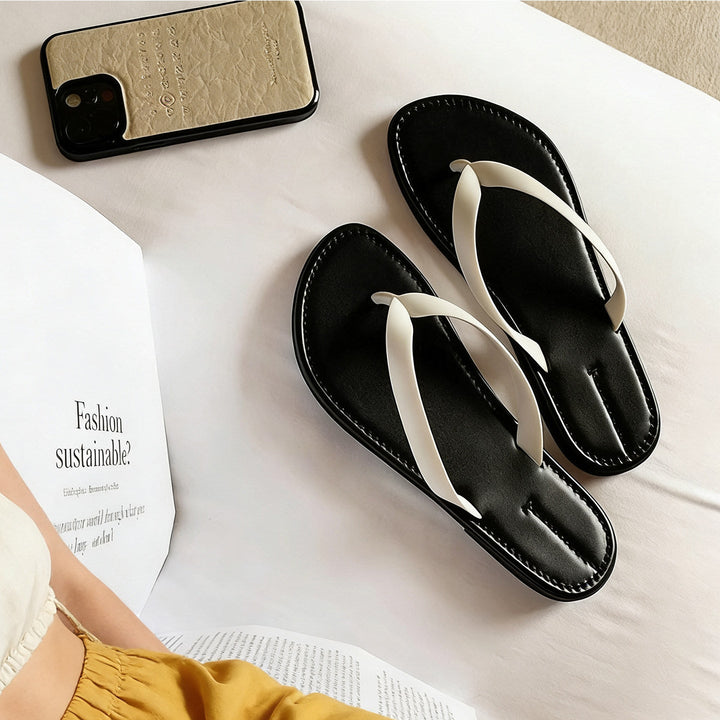Damen Elegante Flip-Flops mit ergonomischem Fußbett und rutschfester Sohle Drune