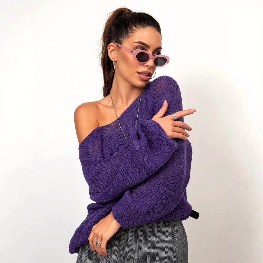 Damen lässiger Pullover mit lässiger Struktur und weichem Material Drune