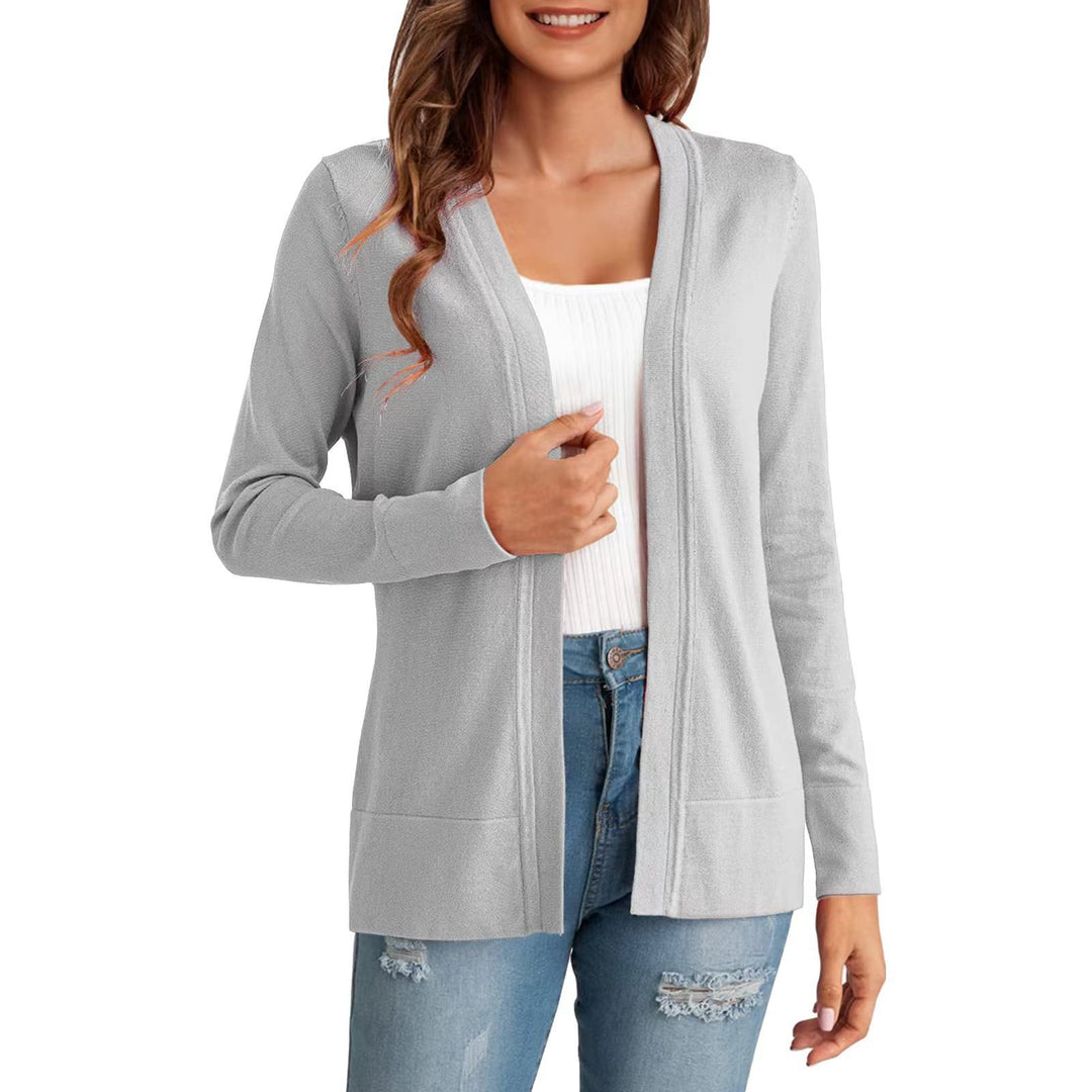 Damen Langarm Strickjacke mit offenem Design und praktischen Taschen Drune