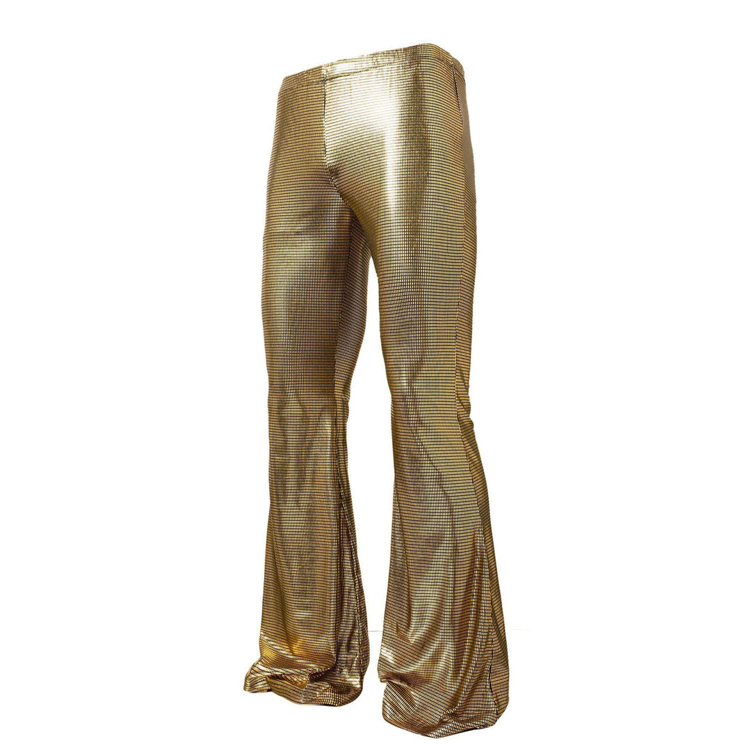 Herren glänzende Disco-Style Hose mit weitem Bein und auffälligem Muster Drune