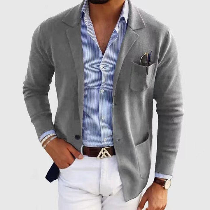 Herren sportlicher Strickblazer mit feiner Struktur und praktischen Taschen Drune