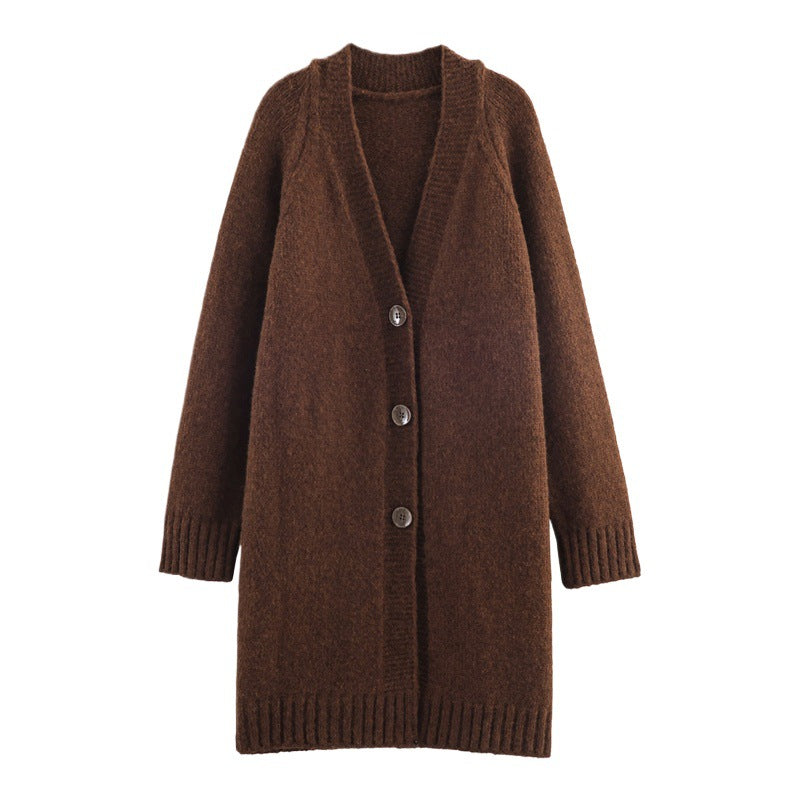 Damen Grobstrickjacke mit Übergröße und eleganter Knopfleiste Drune