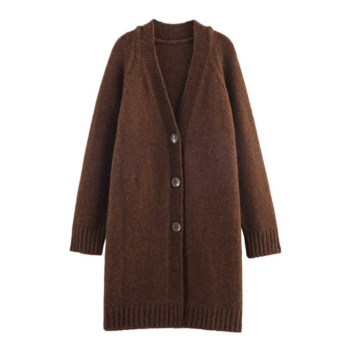 Damen Grobstrickjacke mit Übergröße und eleganter Knopfleiste Drune