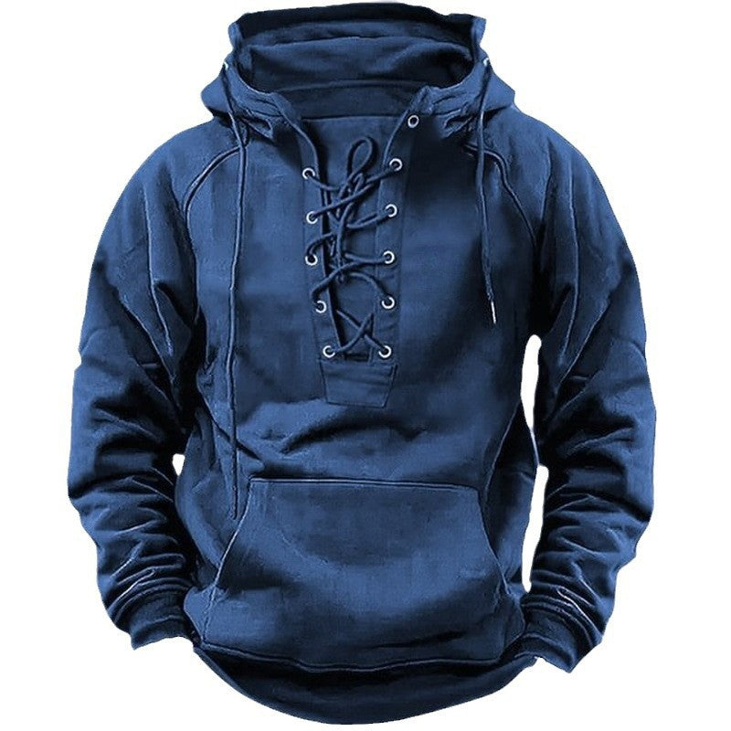 Herren Kapuzen Sweatshirt mit Schnürung Drune