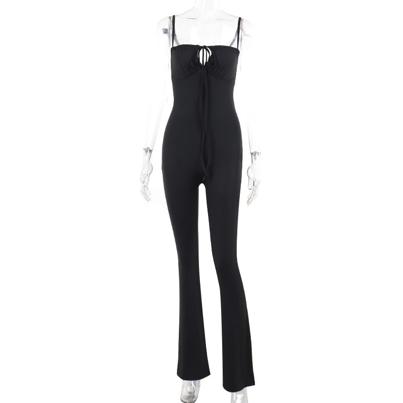 Damen Figurbetonter Jumpsuit mit raffinierter Schnürung Drune