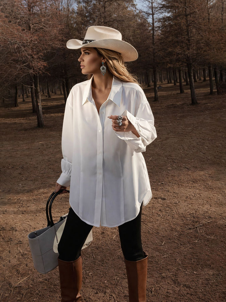 Damen Modehemd mit oversized Schnitt und eleganten Manschetten Drune