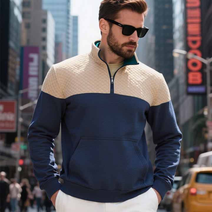 Herren Stepppullover mit halbem Reißverschluss und hochwertiger Verarbeitung Drune