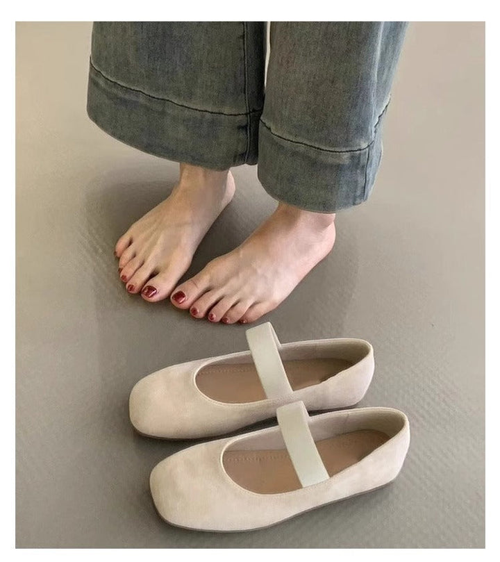 Damen Ballerinas mit komfortablem Riemen und weichem Obermaterial Drune