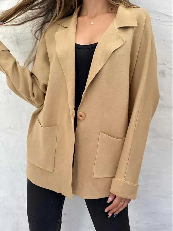 Damen oversized Blazerjacke mit praktischen Taschen und lässigem Schnitt Drune