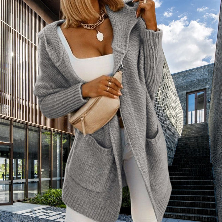Damen Strickjacke mit Kapuze Drune