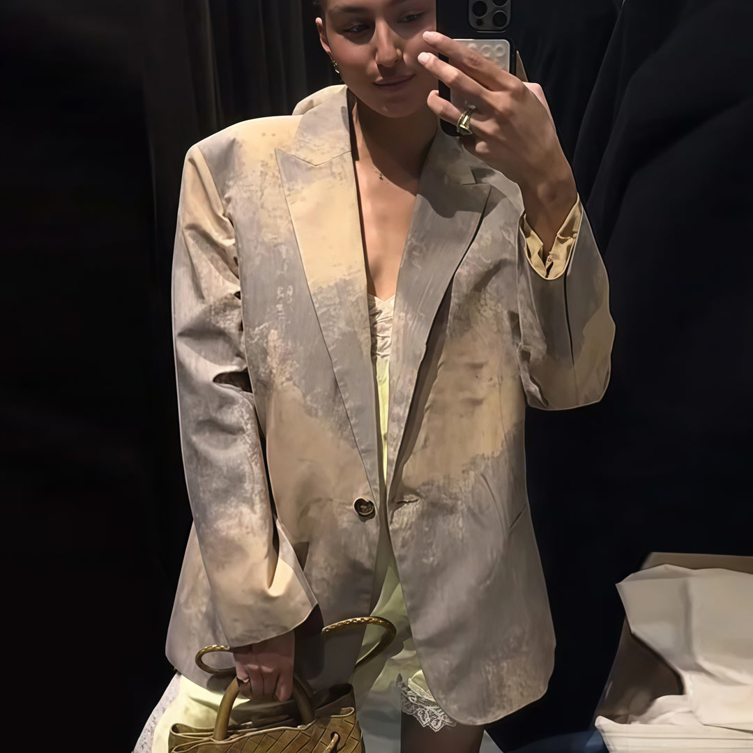 Damen Oversized Blazer mit kunstvollem Farbverlauf Drune