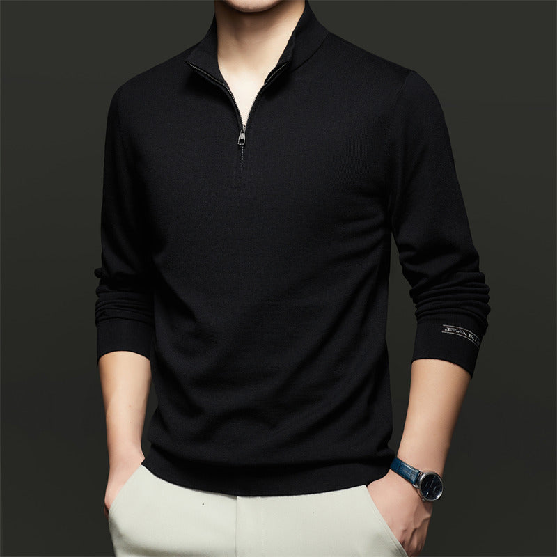 Herren Sweatshirt mit modernem Stehkragen und Reißverschluss Drune