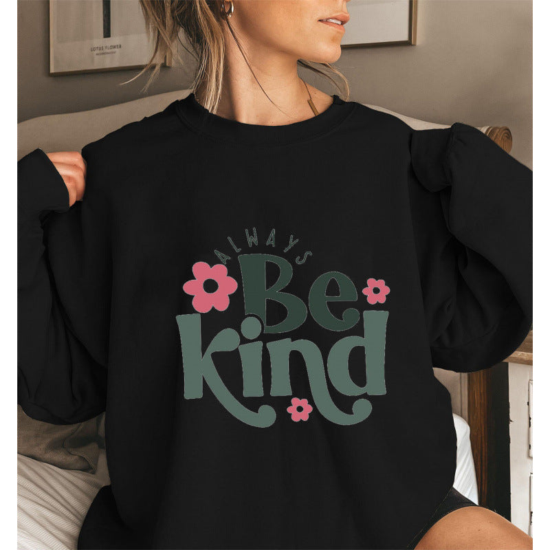 Damen Sweatshirt mit motivierender Botschaft und modischem Puffärmeldesign Drune