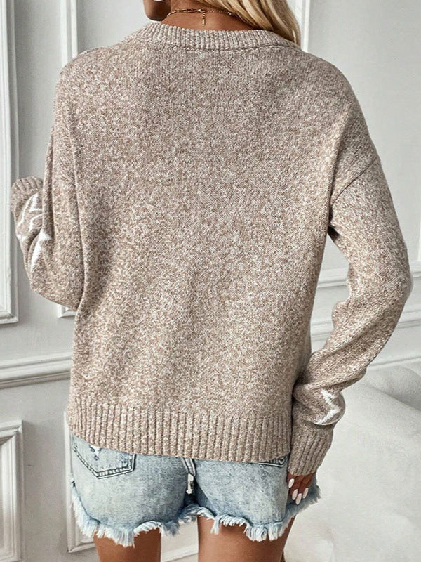 Damen Strickpullover mit Sternenmotiven und weitem Schnitt Drune