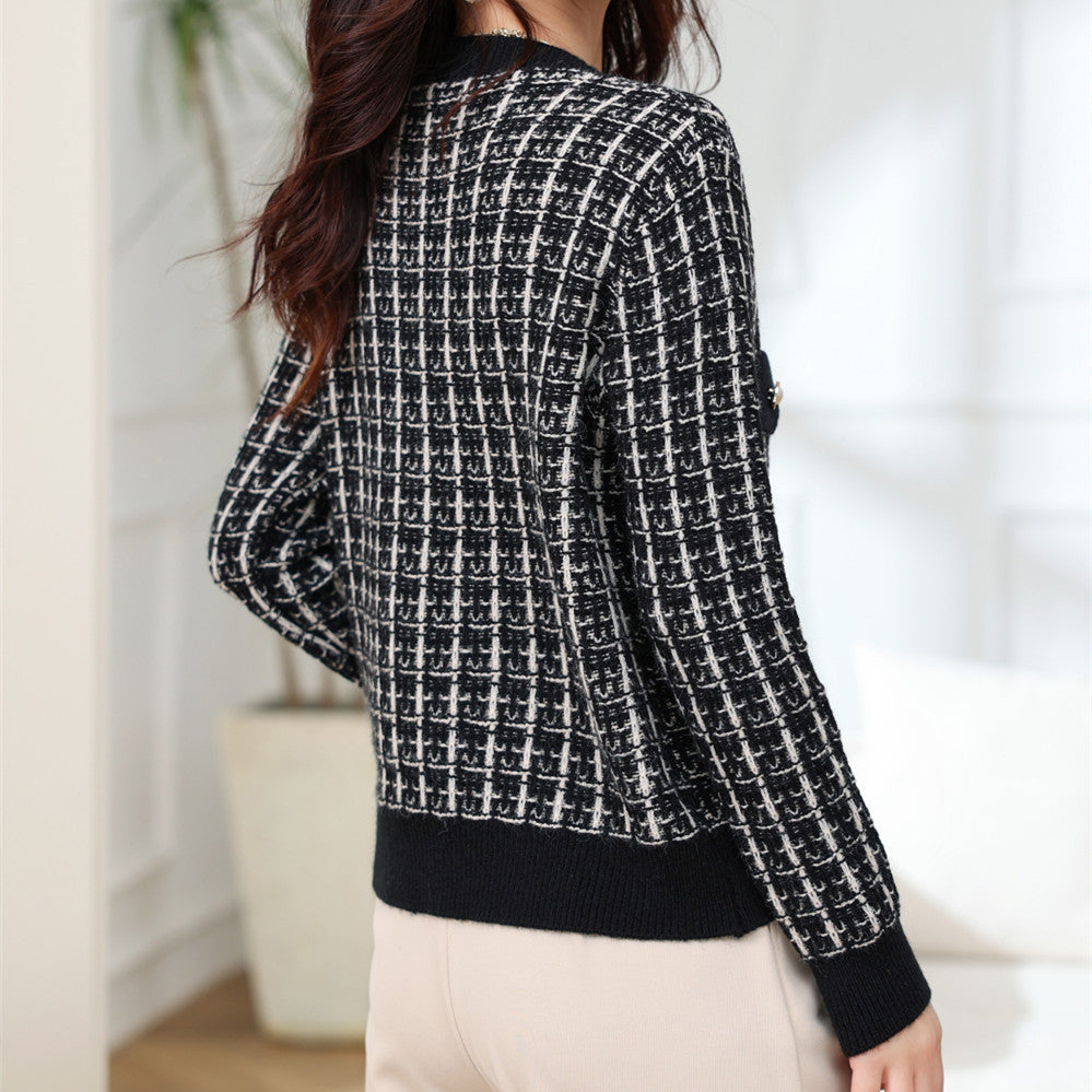 Damen Strickjacke mit strukturiertem Design und Perlknöpfen Drune