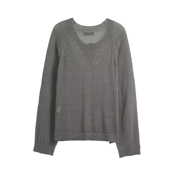 Damen lässiger Pullover mit Knopfdetails Drune