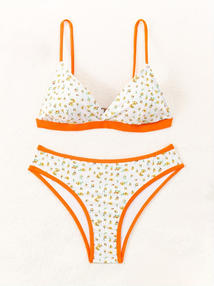 Damen Blumenmuster Bikini mit raffinierter Schnittführung Drune