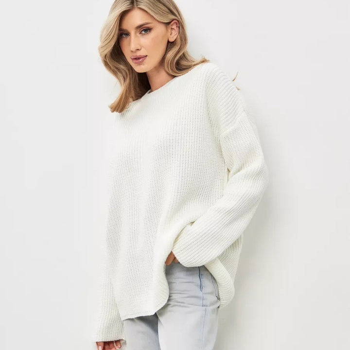 Damen Oversized Pullover mit strukturiertem Strick und weitem Schnitt Drune