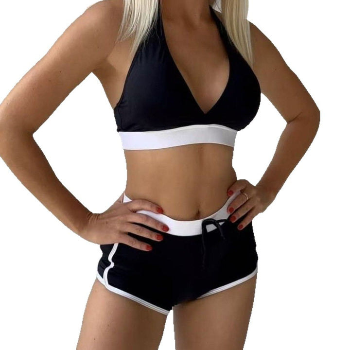 Damen Sport-Bikini-Set mit verstellbarem Oberteil und hoher Bundhöhe Drune