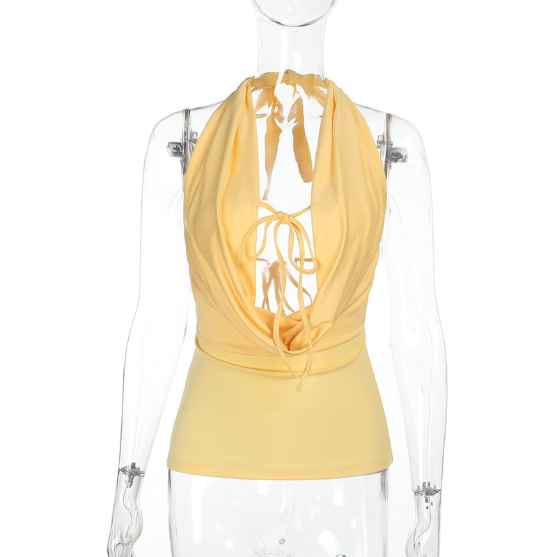 Damen modisches Cami-Top mit verstellbarem Halterdesign und eleganten Rüschendetails Drune