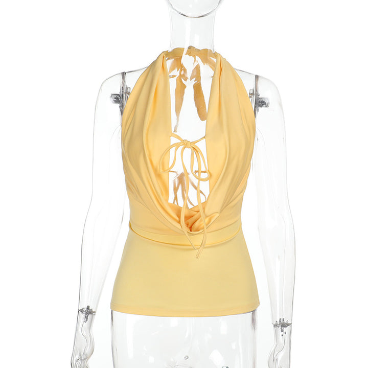 Damen modisches Cami-Top mit verstellbarem Halterdesign und eleganten Rüschendetails Drune