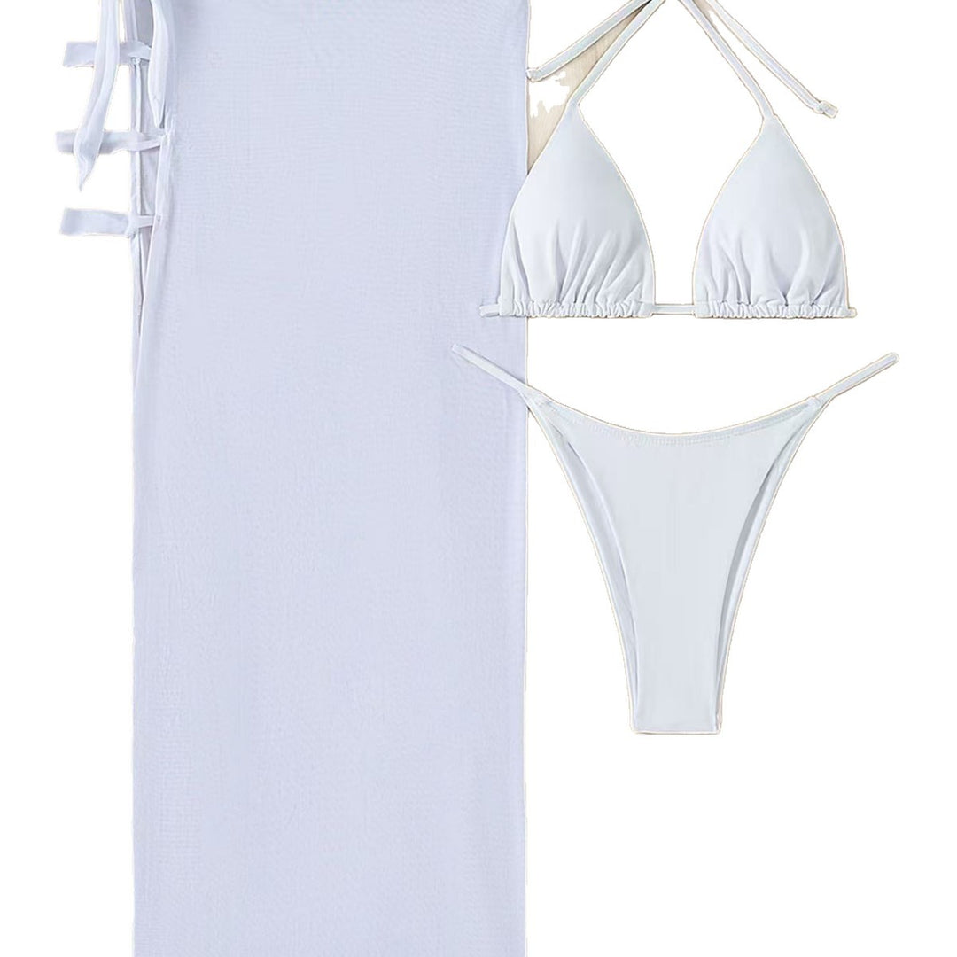 Damen Triangel-Bikini-Set mit eleganter Wickeloptik Drune