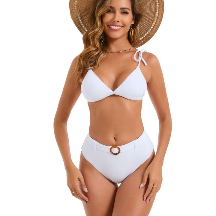 Damen Triangel-Bikini-Set mit verstellbaren Trägern und elegantem Bund Drune