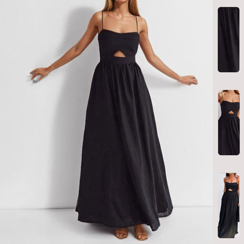Damen Maxikleid mit Cut-Out-Detail und fließendem Rock Drune