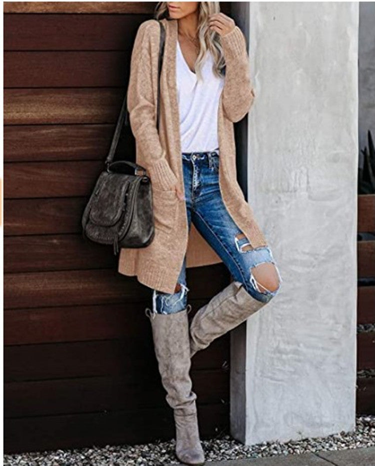 Damen Grobstrick-Cardigan mit lässigem Schnitt und praktischen Taschen Drune