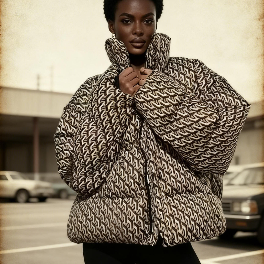 Damen Steppjacke mit modernem Grafikdesign Drune