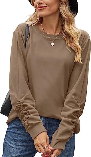 Damen lässiges Langarmshirt aus weichem Baumwollmix Drune