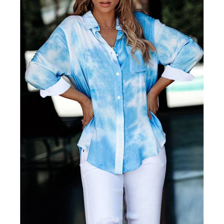Damen Bluse im modernen Batikdesign Drune