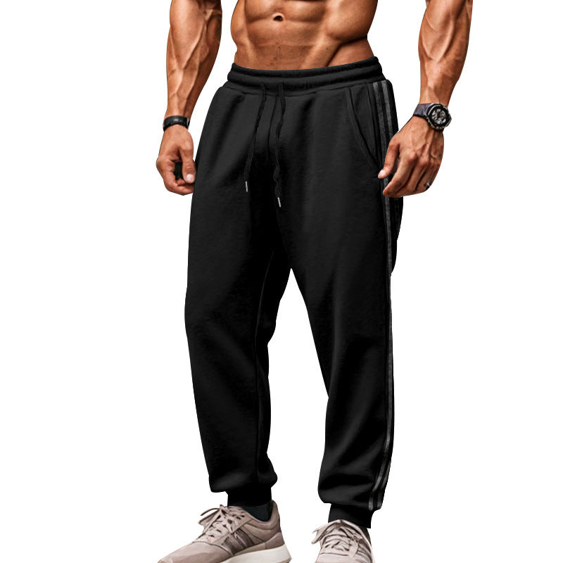 Herren Bequeme Sporthose mit kontrastierenden Seiteneinsätzen und elastischem Bund Drune
