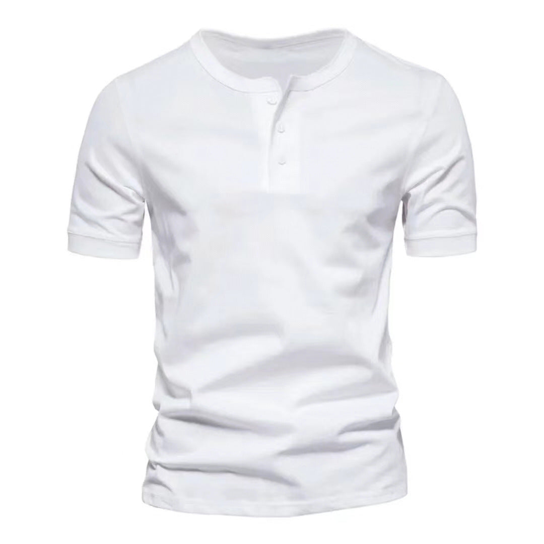 Herren kurzärmeliges Henley-Shirt mit Knopfleiste Drune