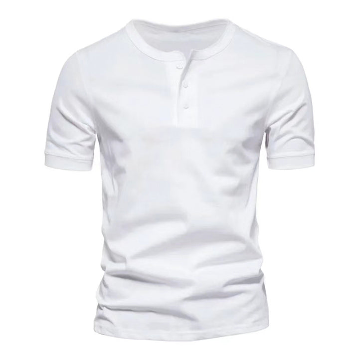 Herren kurzärmeliges Henley-Shirt mit Knopfleiste Drune
