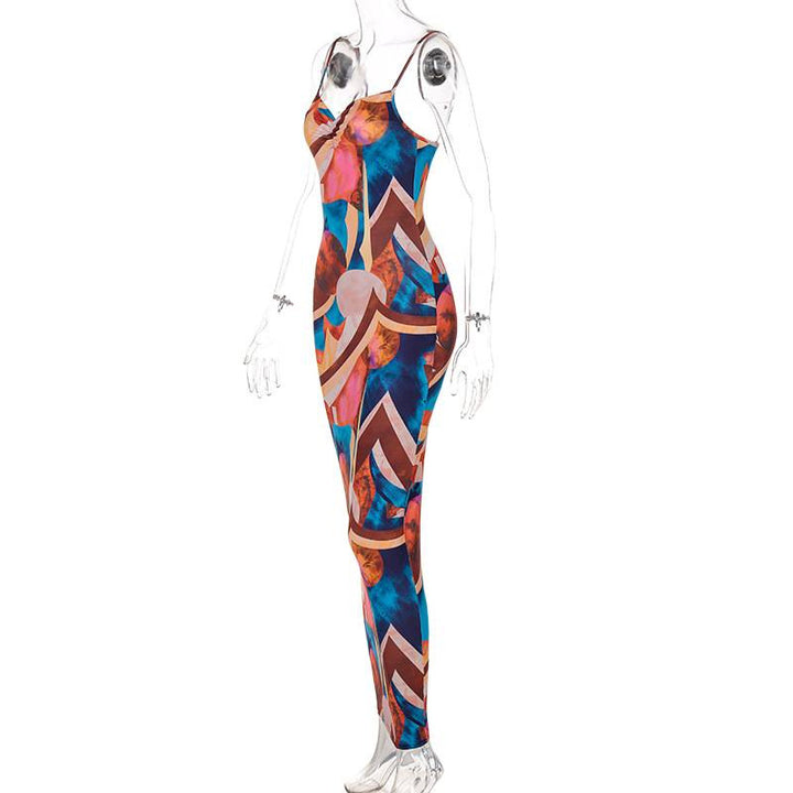 Damen Maxikleid mit hohem Schlitz und modernem Zebramuster Drune