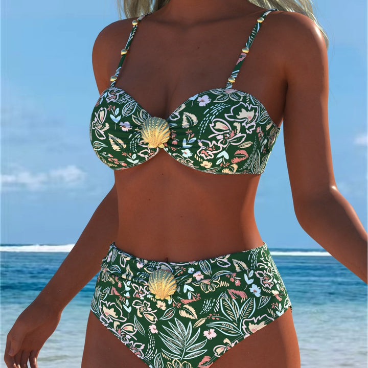 Damen Bikini-Set mit elegantem Balconette-Oberteil und hochgeschnittenen Badeshorts Drune