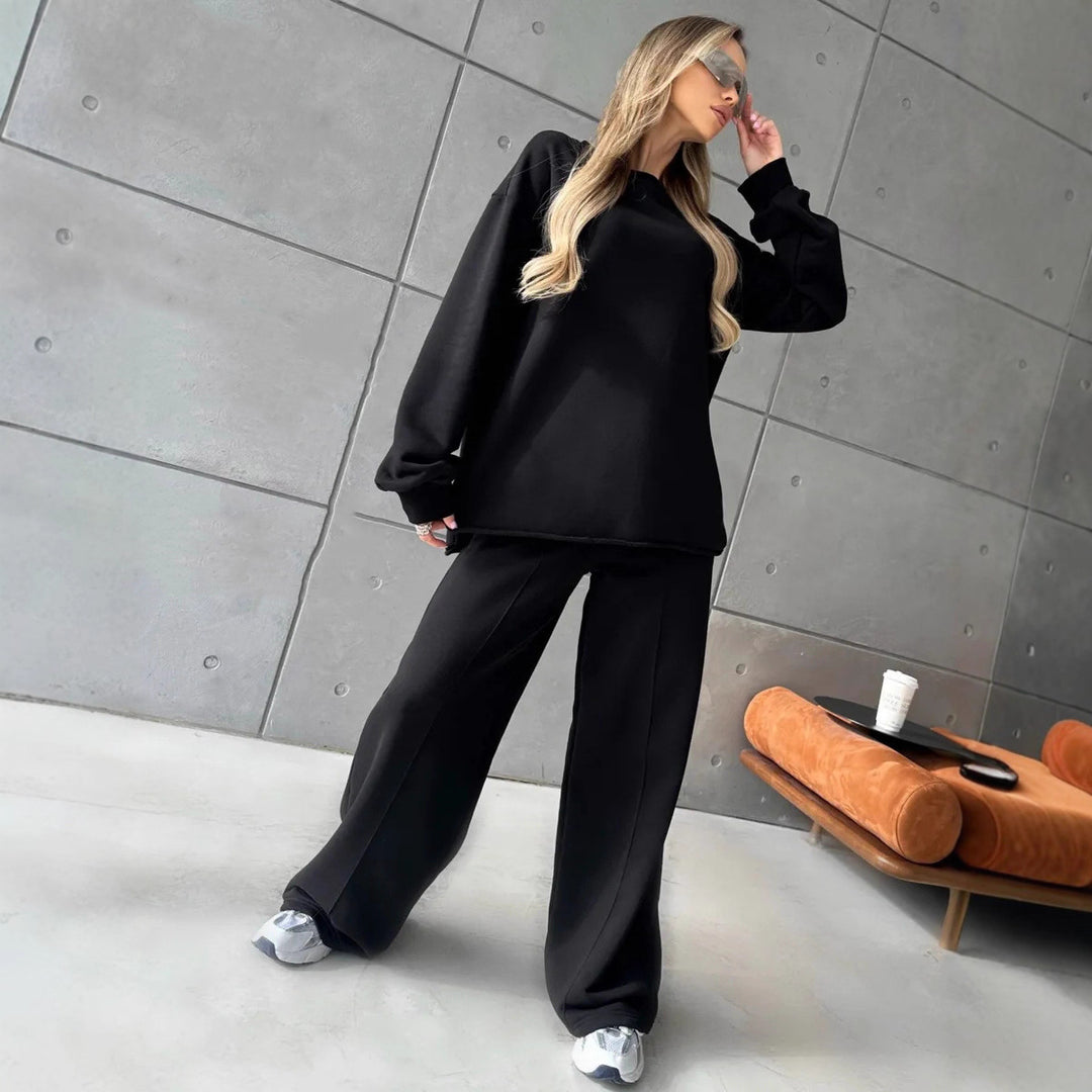 Damen lockeres Oversized Sweatshirt mit weitem Bein Drune