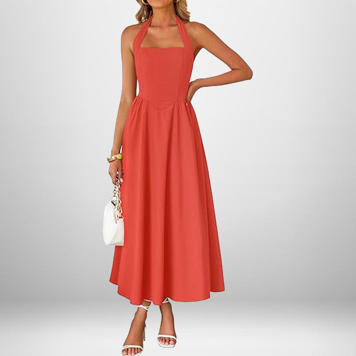 Damen Maxi-Kleid mit raffiniertem Trägerdesign und elegantem Schnitt Drune