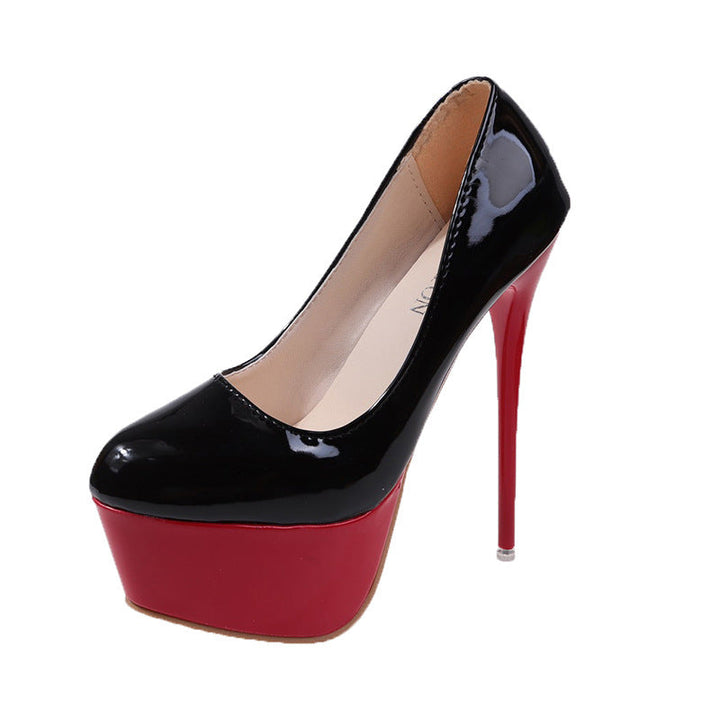 Damen Plateau-Pumps mit glänzendem Obermaterial und hohem Stiletto-Absatz Drune