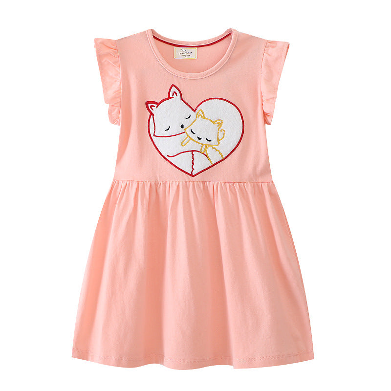 Mädchen Casual Kleid mit bezauberndem Tiermotiv Drune
