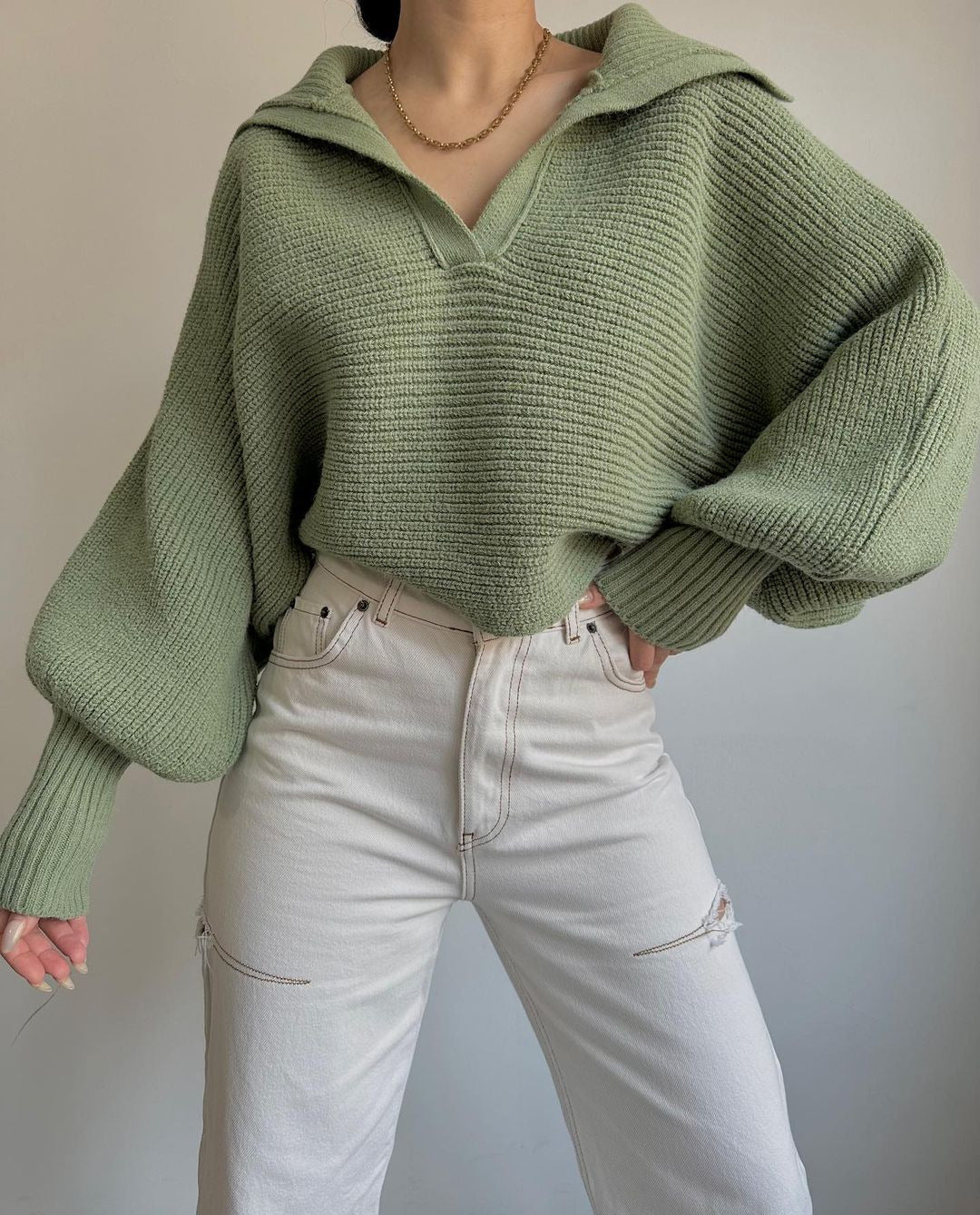 Damen Oversized Strickpullover Drune