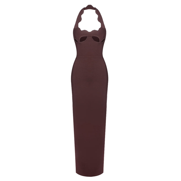 Damen Maxikleid mit innovativem Cut-Out-Design und sexy Schlüssellochausschnitt Drune