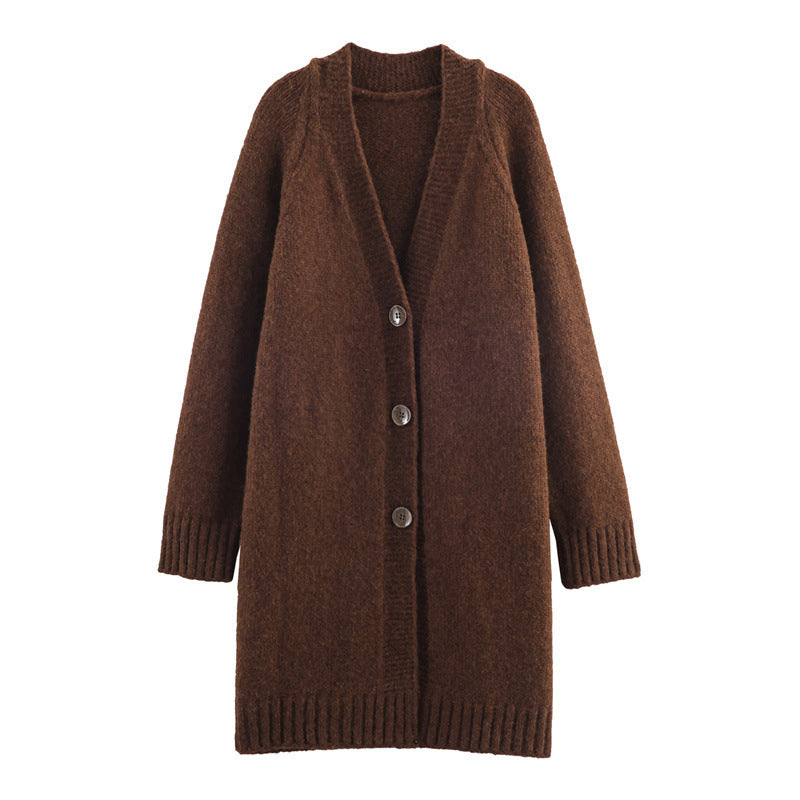 Damen Grobstrickjacke mit Übergröße und eleganter Knopfleiste Drune