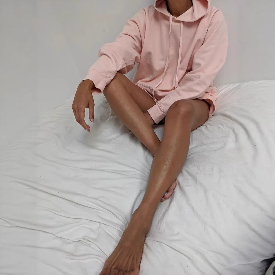 Damen gemütliches Hoodie und Shorts-Set Drune