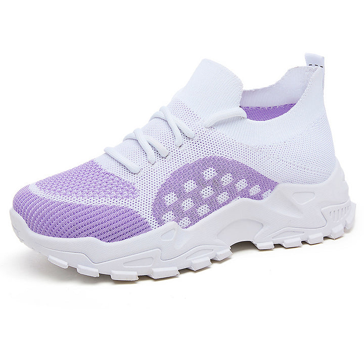 Damen nan leichter Strick-Chunky-Sneaker mit sockenähnlichem Schaft, gepolsterter Fersenstütze und griffiger Trail-Laufsohle Drune