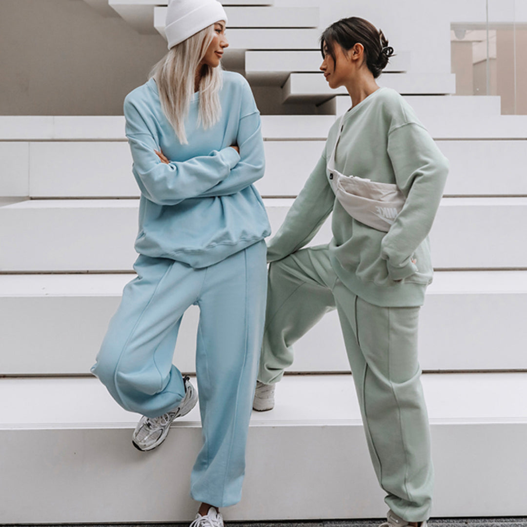 Damen nan weiches Oversize-Sweatshirt und weite Relaxhose im Vintage-Washed-Finish Drune