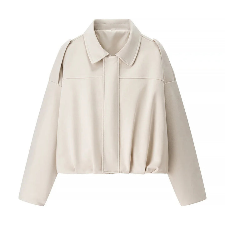 Damen modische cropped Jacke mit bequemen Bündchen und elegantem Kragen Drune